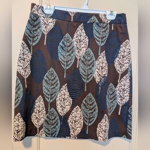 Boden A-line leaf print skirt, US 10R